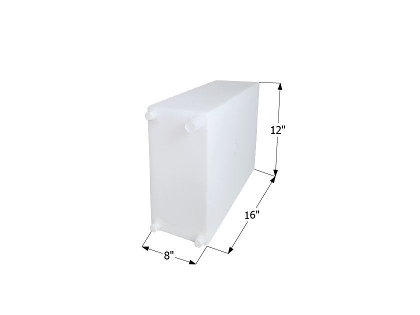 6 Gallon Fresh Water Tank - White - 16" (W) x 8" (L) x 12" (H)