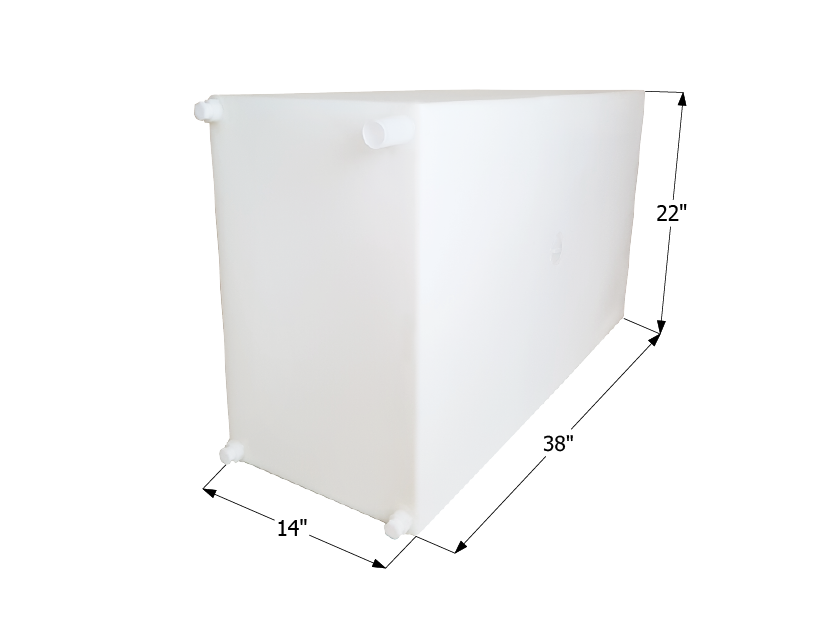 50 Gallon Roto-Molded Fresh Water Tank – 38" x 14" x 22"