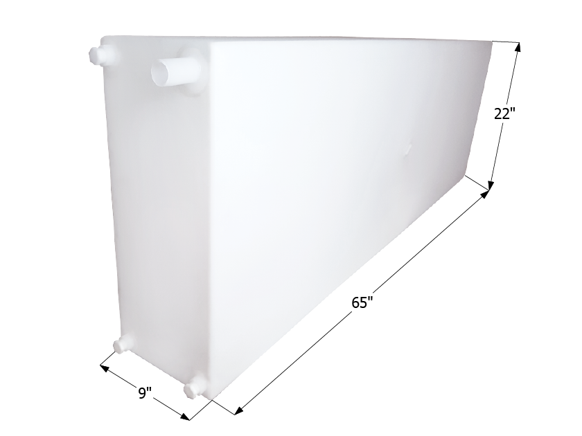 51 Gallon Roto-Molded Fresh Water Tank – 65" x 9" x 22"