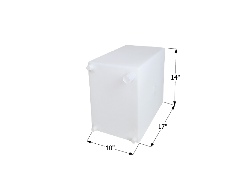 10 Gallon Fresh Water Tank - Roto-Molded, 17" x 10" x 14", No Fittings