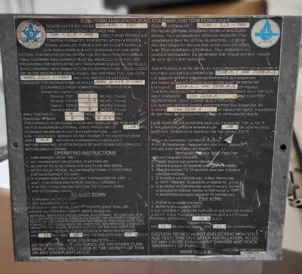 Propane Rv Furnace Heater Suburban NT-12S