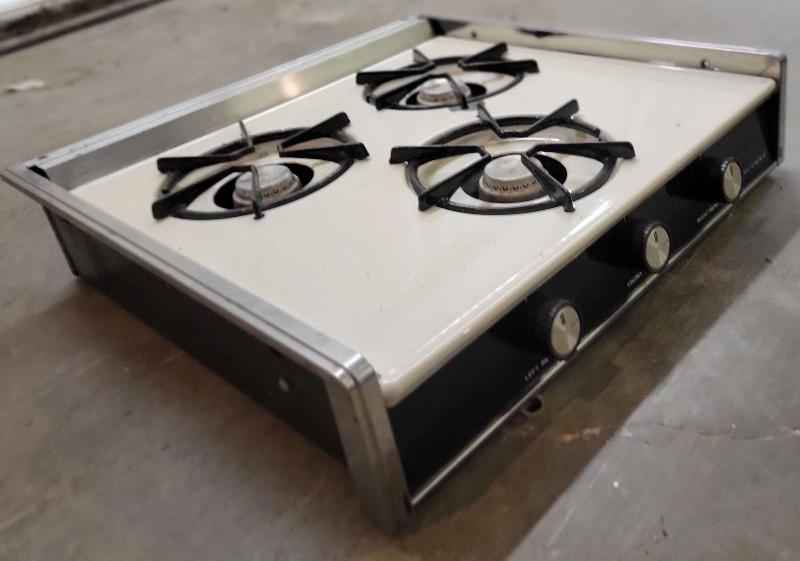 RV Propane Stove Magic Chef 3 Burner Vintage White