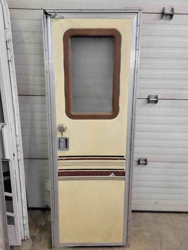 Square RV Entrance Door with Screen and Key