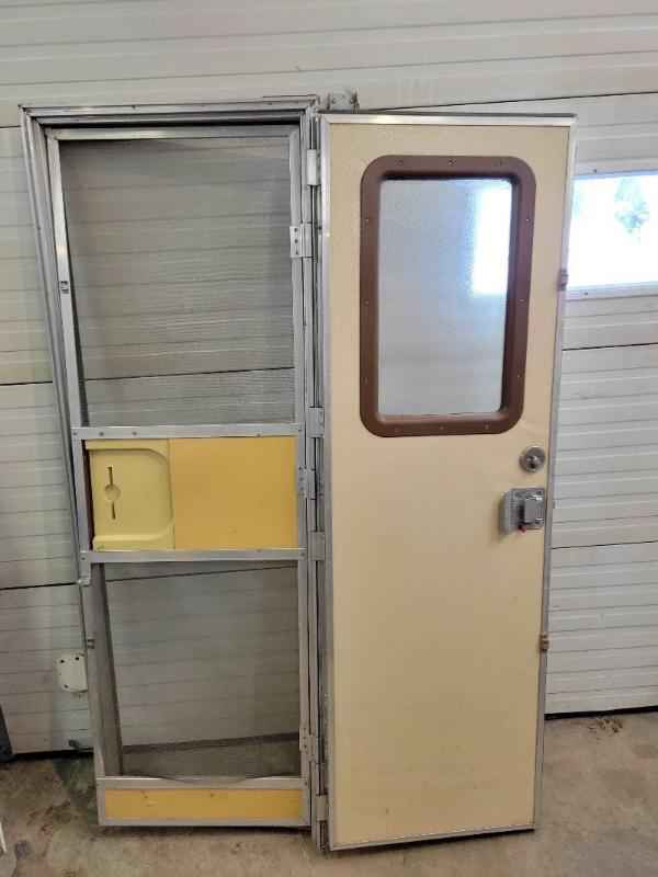 Square RV Entrance Door with Screen and Key