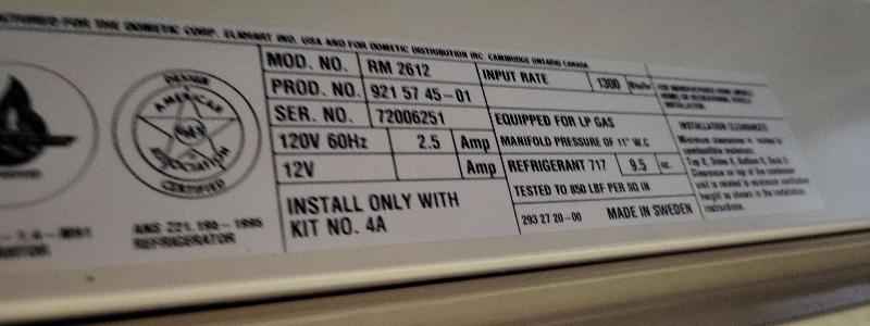 Dometic Rm2612 Propane and 110v RV Refrigerator