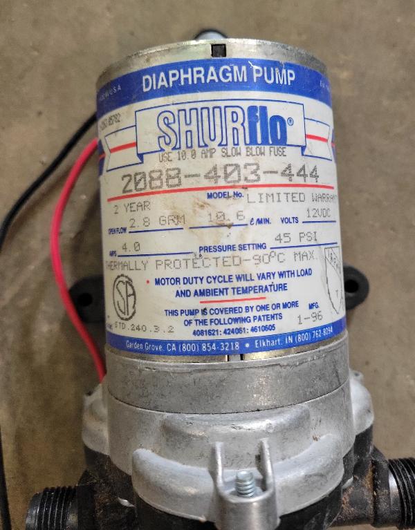 12v Water Pump SHURflo RV Part 2.8GPM - Used RV Parts