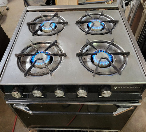 Propane RV Oven and Stove Magic Chef 4 Burner - Used RV Parts