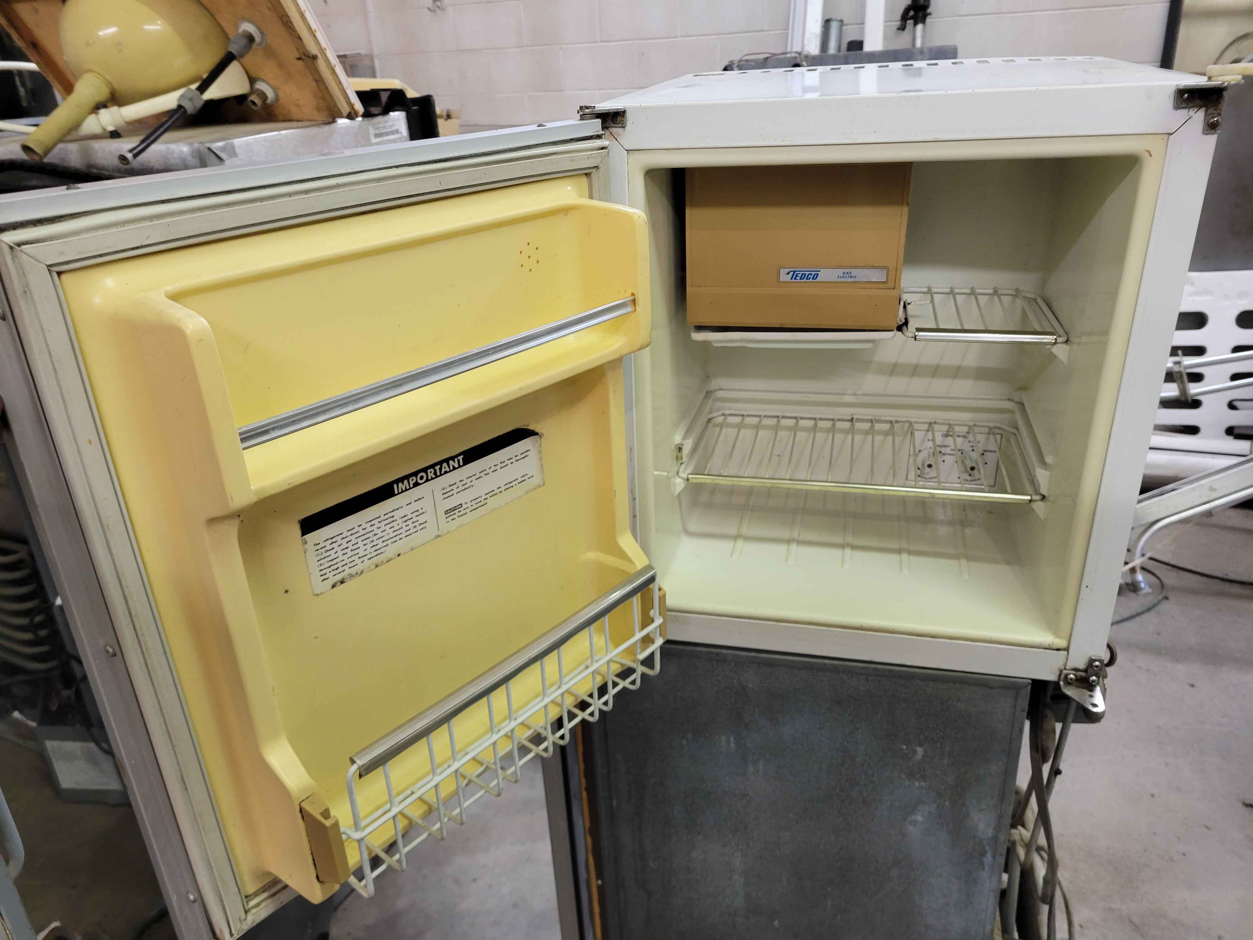 Used Mini RV Fridge – Propane & Electric for Tedco Boler Tent Trailer