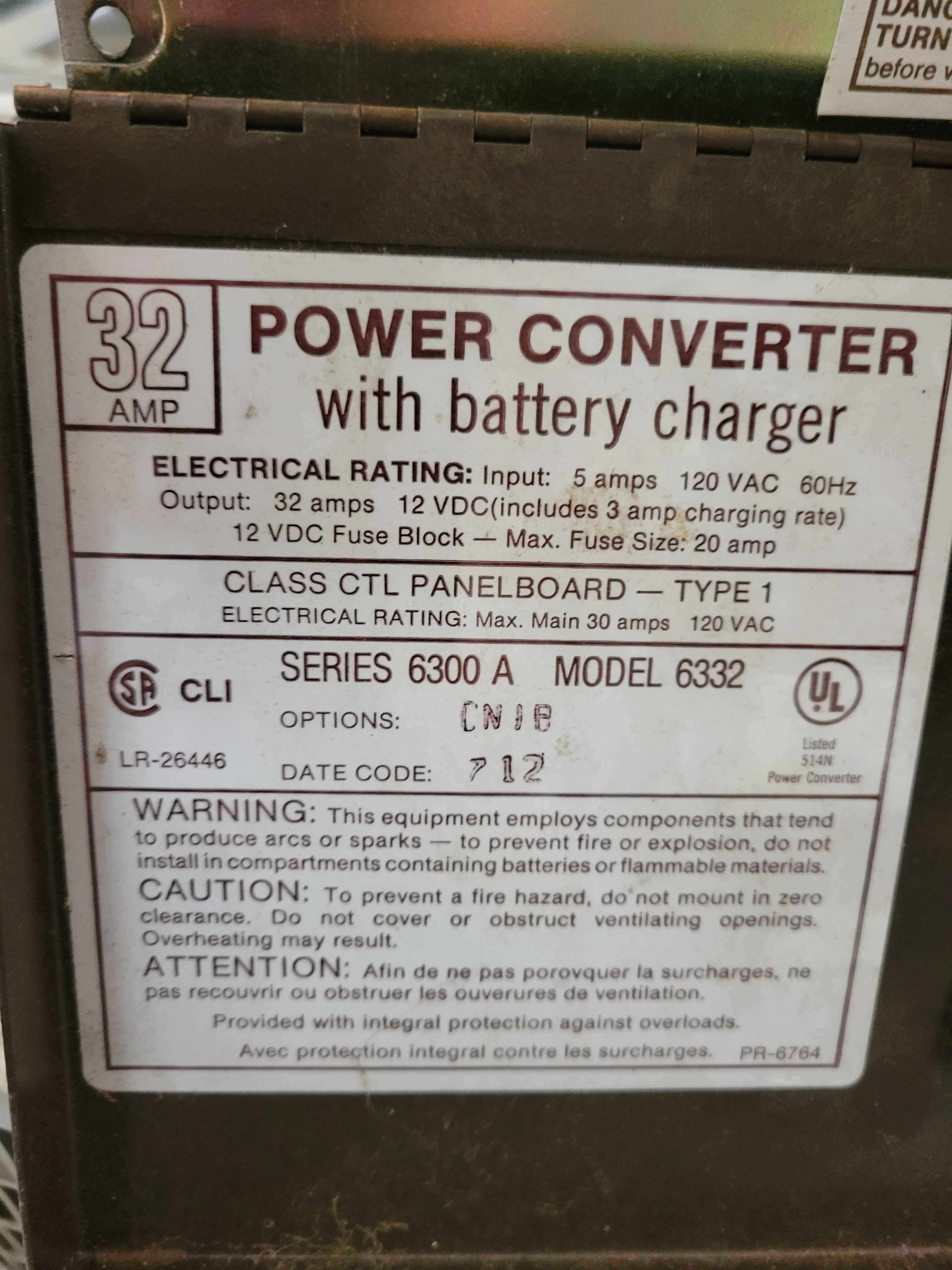 RV Converter 32 Amp Magnetek