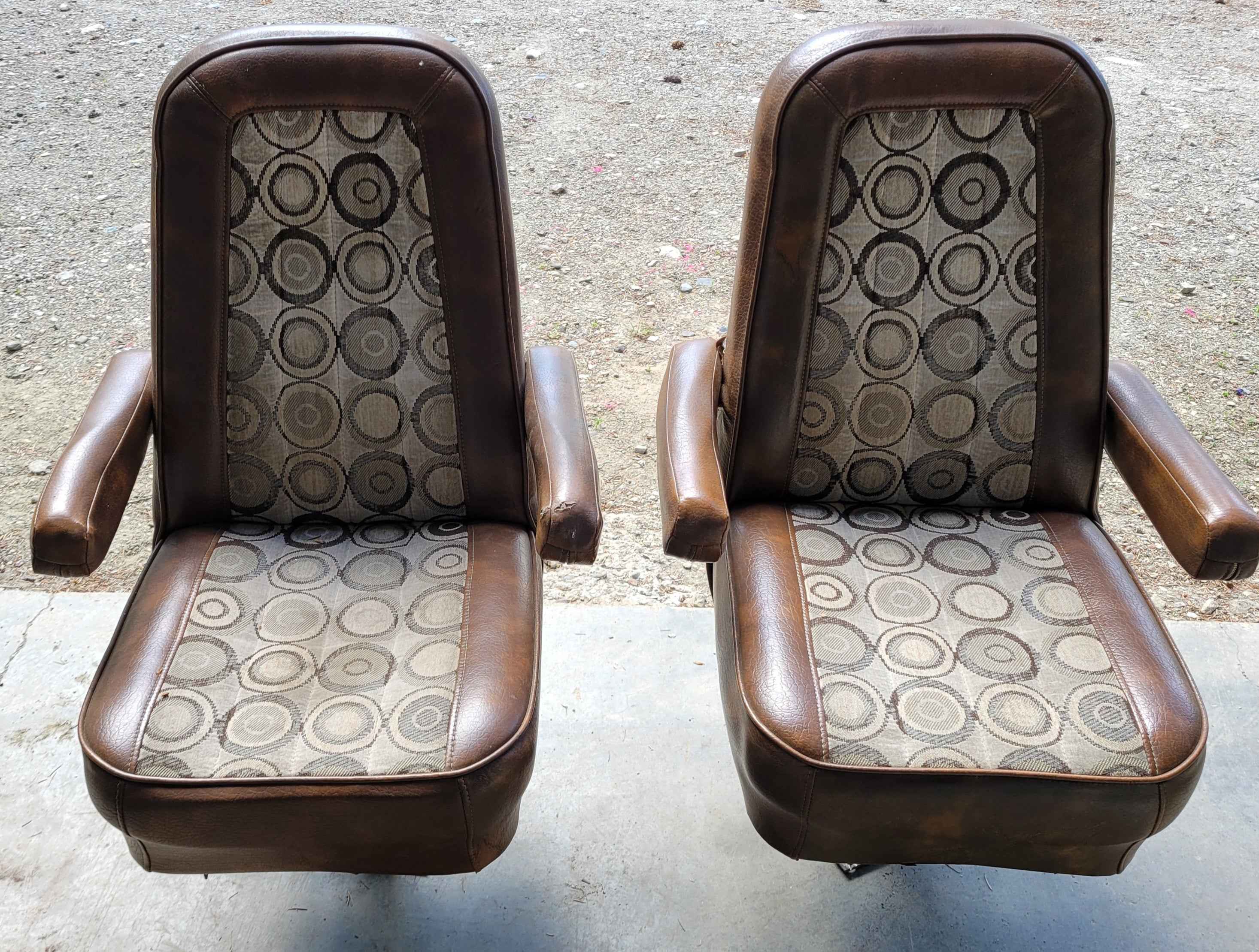 RV Captain Swivel Chairs Vintage
