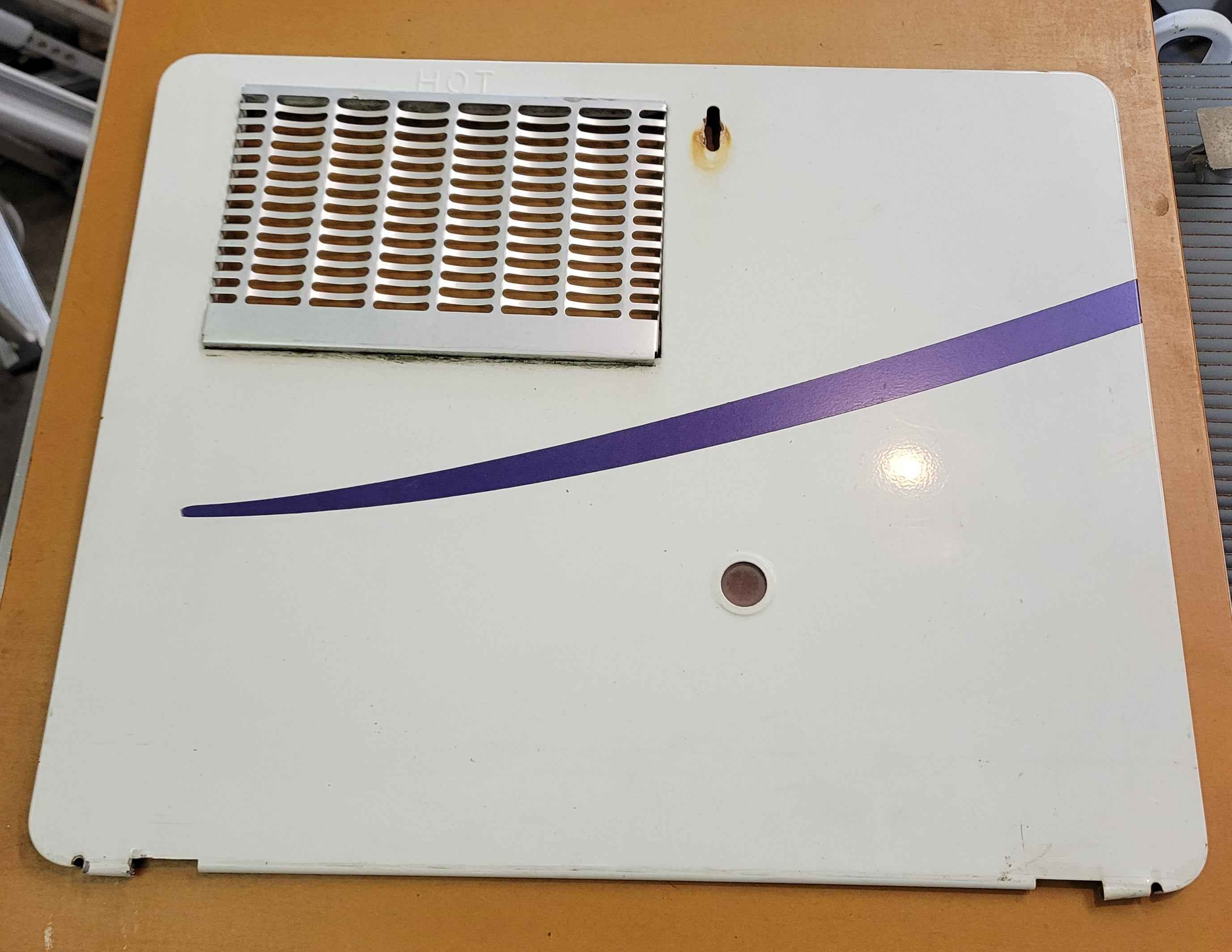 Atwood 6 Gallon Hot Water Heater Access Door — White / Blue Stripe