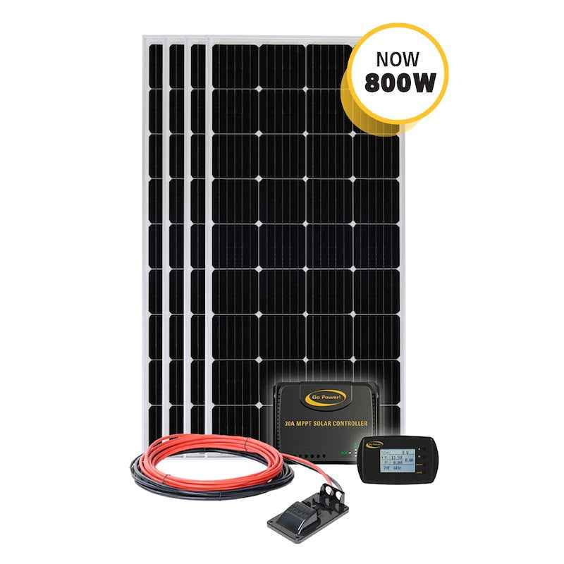 SOLAR-AE-4 Go Power 800 Watt Solar Kit – 59-1/8" L x 26-5/16" W x 1-9/16" Thick