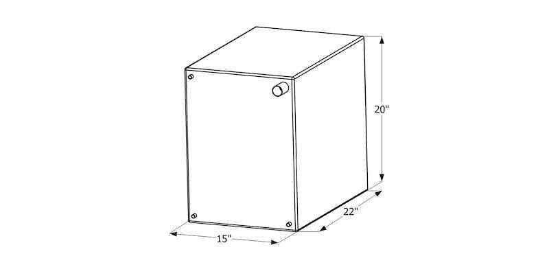 26 Gallon Fresh Water Tank - White - 22" (W) x 15" (L) x 20" (H)