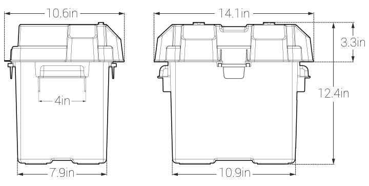 6 Volt Snap-Top Battery Box Vented – NOCO BG6V (HM306BKS)