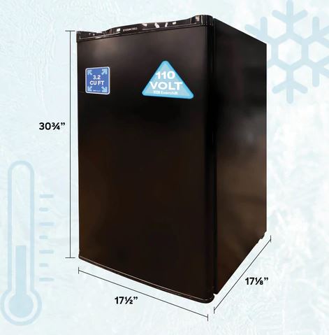 Réfrigérateur pour VR Everchill à compartiment unique de 3,2 pi³, 110 V, ouverture à gauche