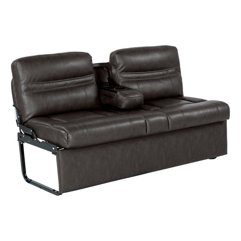 62" Jackknife Sofa – Millbrae Brown – 2-Seater with Fold-Down Center