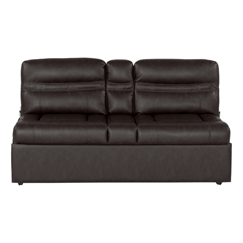 62" Jackknife Sofa – Millbrae Brown – 2-Seater with Fold-Down Center