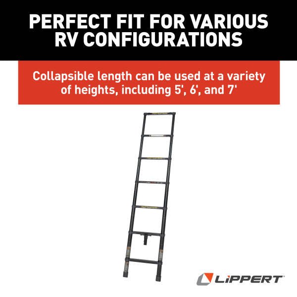 Collapsible RV Bunk Ladder – 84" Adjustable, 6 Steps, 250 lb Capacity - Used RV Parts