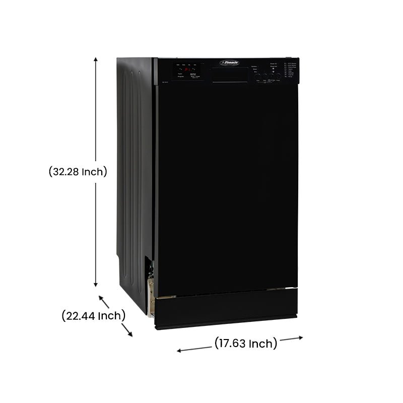 Pinnacle Built-In Dishwasher – 10 Place Settings, 8 Cycles, Black, BB 1840 - Used RV Parts