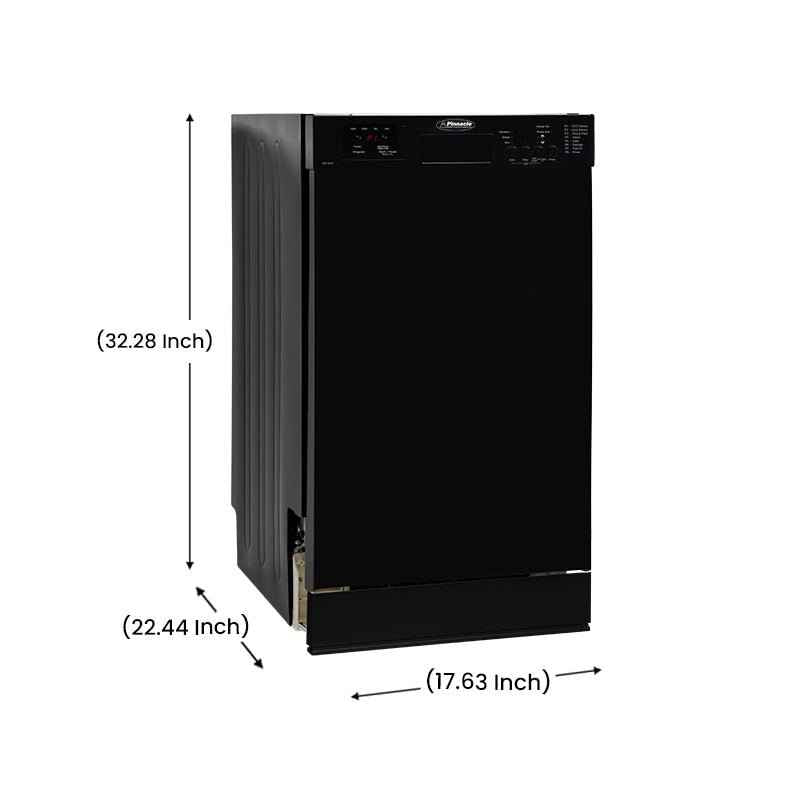 Pinnacle Built-In Dishwasher – 10 Place Settings, 8 Cycles, Black, BB 1840