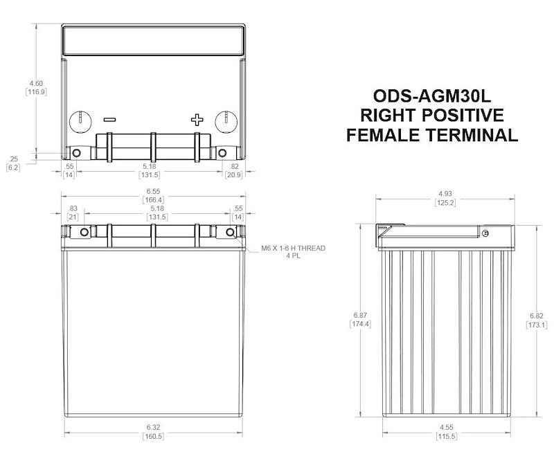 Odyssey AGM Battery ODS-AGM30L 12V 400 CCA Marine Deep Cycle