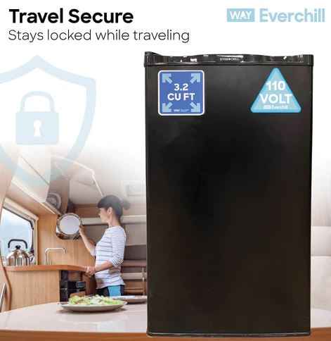 Everchill 3.2 Cu Ft RV Refrigerator – 110V, Right Swing