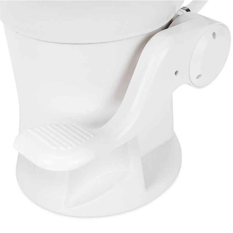 RV Toilet High Profile – 41710 Permanent Pedal Flush – Wood Seat – White