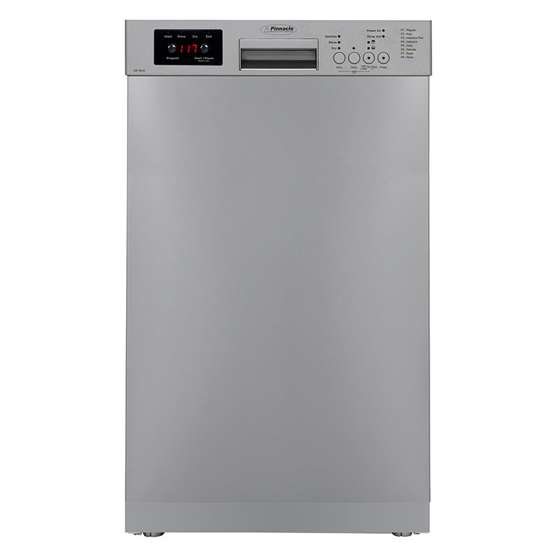 Pinnacle Built-In RV Dishwasher – 10 Place Settings, Silver, 8 Wash Cycles