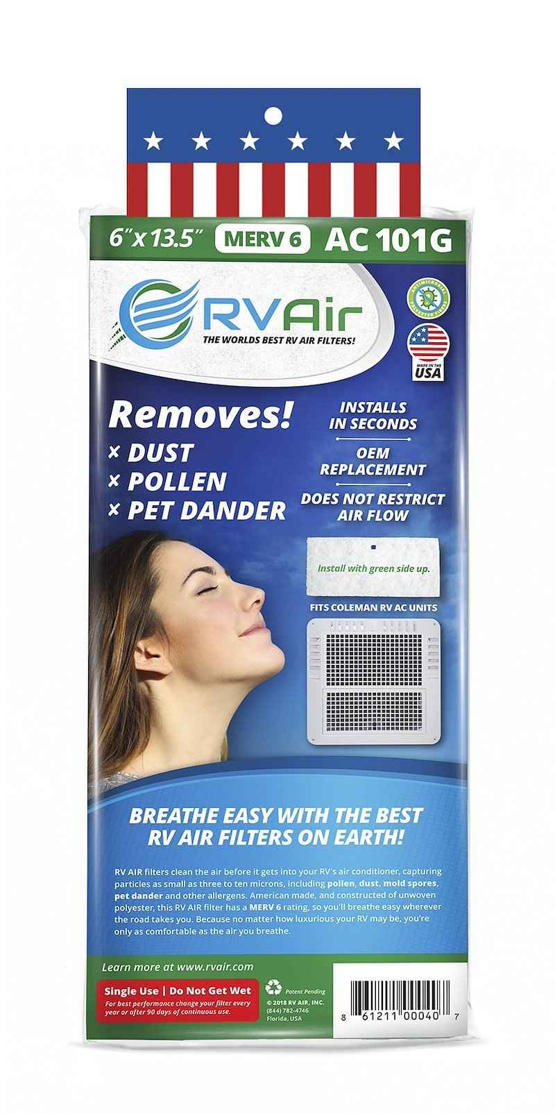 Coleman RV Air Conditioner Filter – MERV 6 – Removes Dust, Pollen, Pet Dander