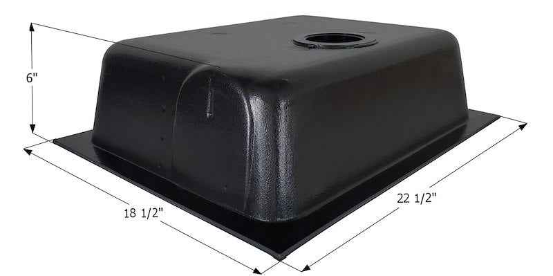 8 Gallon Waste Holding Tank 00436 – 22-1/2" L x 18-1/2" W x 6" H