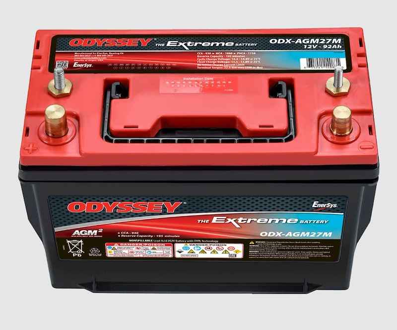 Odyssey AGM Starting Battery ODX-AGM27M Group 27 12V 930 CCA Marine