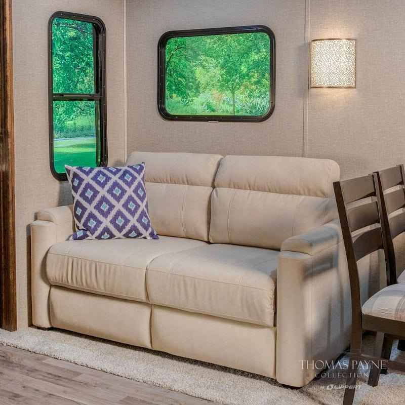 68" Tri-Fold RV Sofa – Altoona Beige – 2-Seater with Built-in Storage