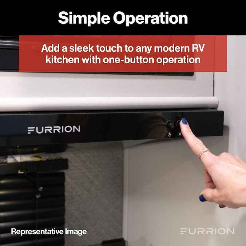 Furrion 12V DC Ductless RV Stove Vent Hood FHO23SACRV-BL – 23.5" Black