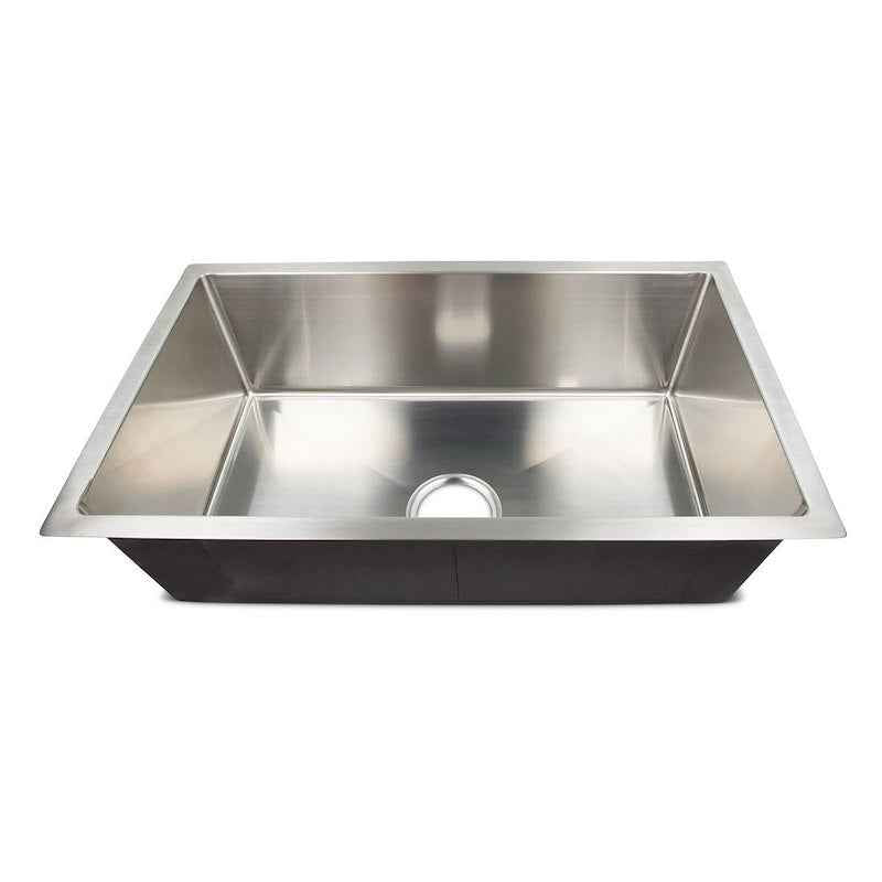 RV Undermount Square Sink – 27" Stainless Steel, No Faucet Mount