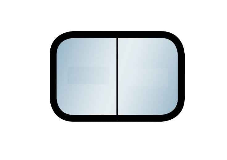 24" x 15" Lippert 8800 Series Side Window – G20 Tinted, Black Frame