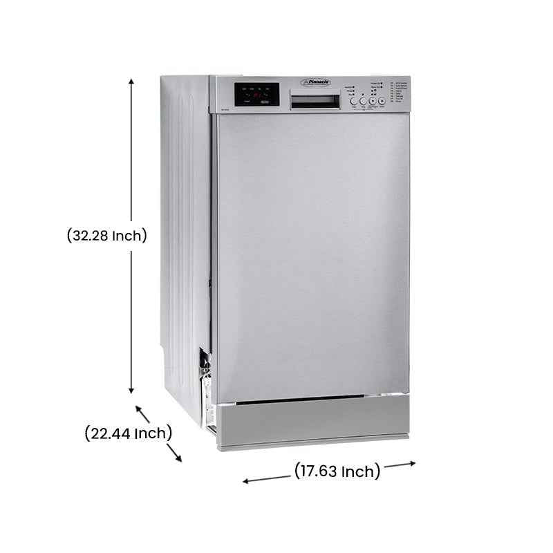 Pinnacle Built-In RV Dishwasher – 10 Place Settings, Silver, SB 1840