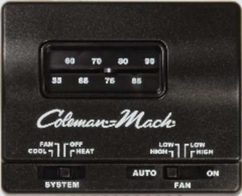 Coleman Mach Analog Wall Thermostat – Cool Only, 12V DC, Black - Used RV Parts