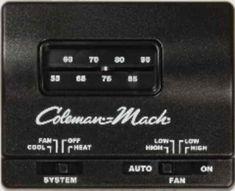 Coleman Mach Analog Wall Thermostat – Cool Only, 12V DC, Black