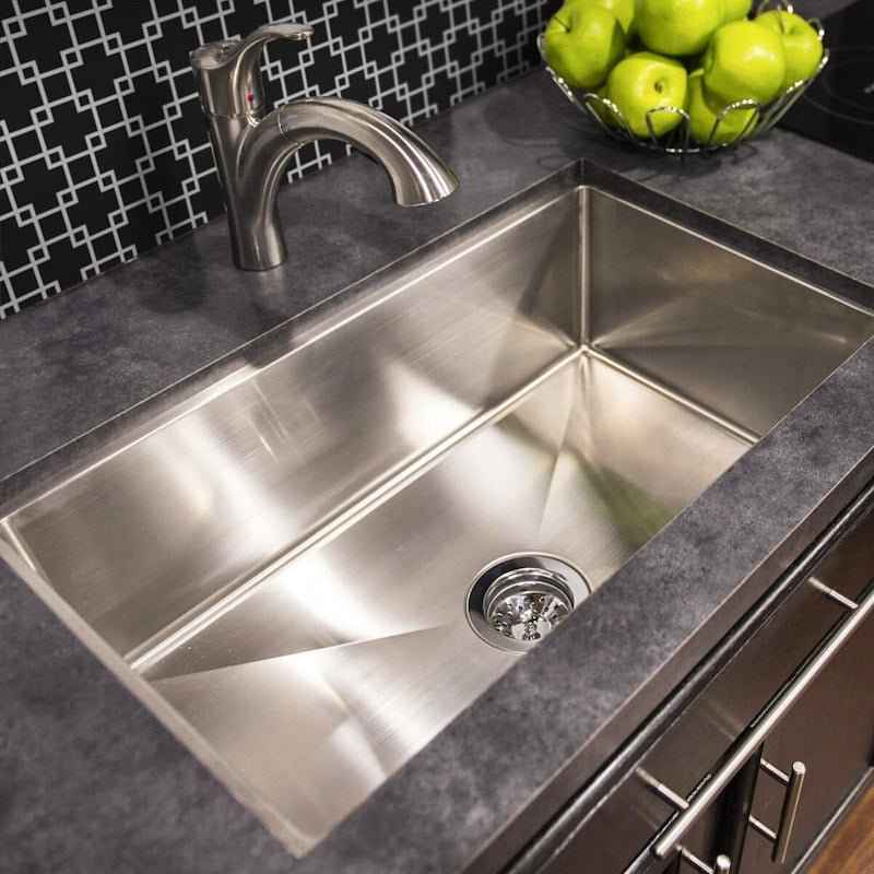 RV Undermount Square Sink – 27" Stainless Steel, No Faucet Mount