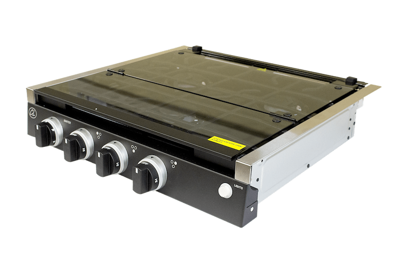 3-Burner Propane Cooktop – Black, Piezo Ignition, Glass Cover 520CT22BL - Used RV Parts