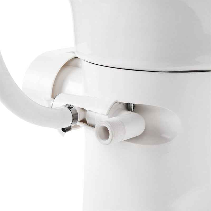 RV Toilet High Profile – 41710 Permanent Pedal Flush – Wood Seat – White