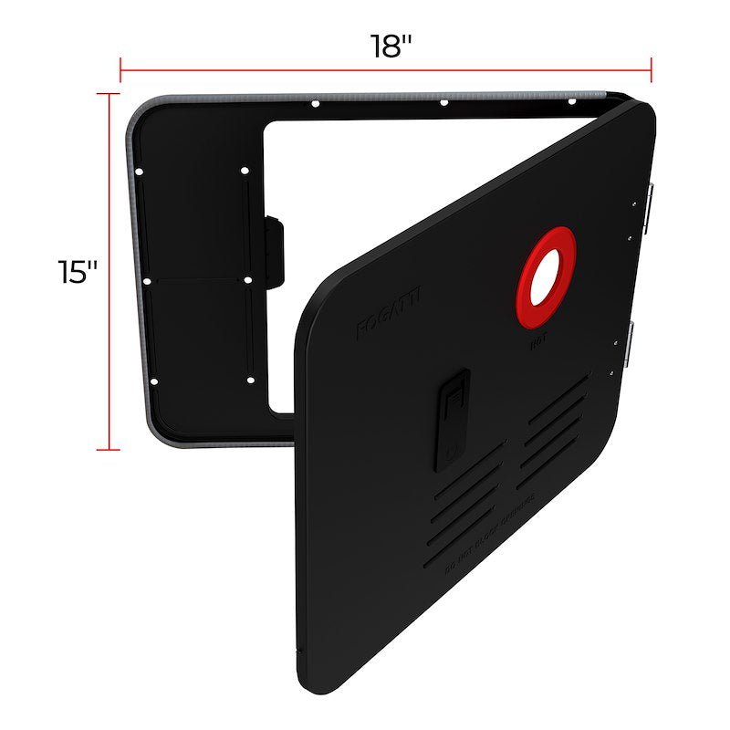 Black Steel Conversion Access Door – 15" x 18" Fogatti FSBD-1518/BLACK - Used RV Parts