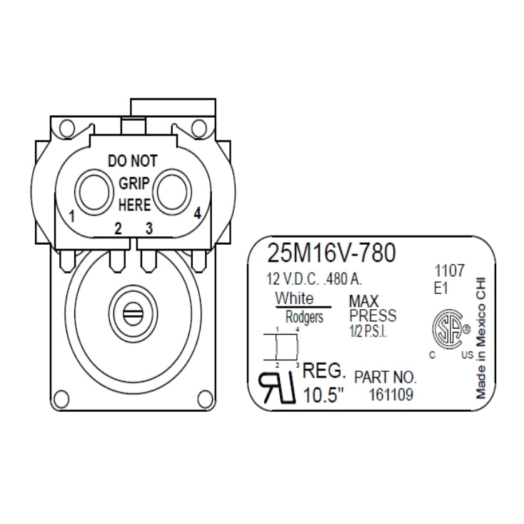Kit solénoïde de vanne à gaz pour chauffe-eau suburbains – 12 V CC | Compatible avec les vannes 161109/161122