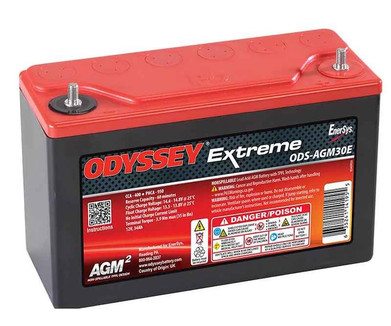 AGM Powersports Battery Odyssey Group 30E 34Ah 400CCA ODS-AGM30E