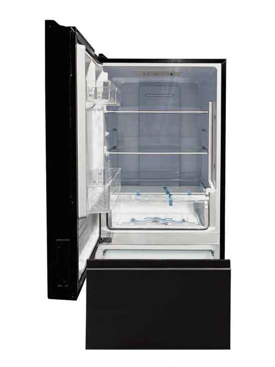 Invision 12V RV Fridge 10.7 Cu Ft – Dual Swing Hinge, Black Glass 180-2562