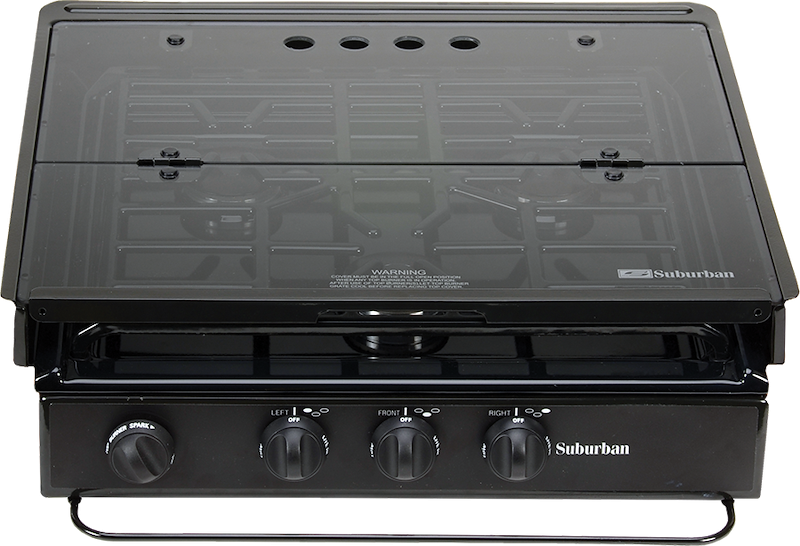 Invision 3085A RV Stove Top Cover 17 x 22 Inch Bi-Fold Glass Flush Mount