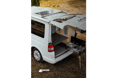 CAN SRL 2-Burner Cooktop with Sink - Stainless Steel & Black Glass Lid - SL1400LC-O - Used RV Parts