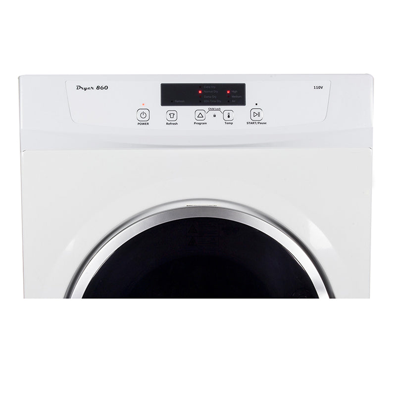 Equator 4.0 Cu. Ft. Vented RV Clothes Dryer – Wall-Mount, White/Silver, 120V, Auto Dry