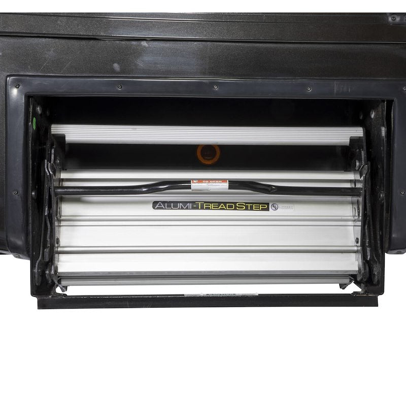Alumi-Tread 4-Step Manual RV Entry Step 432698 – 24" Wide, Black Aluminum - Used RV Parts