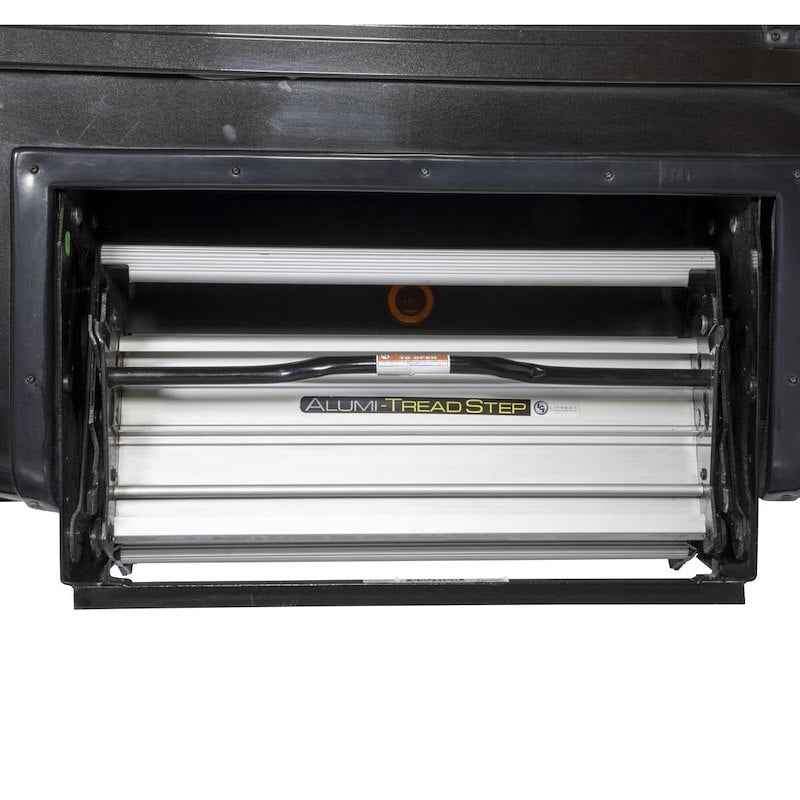 Alumi-Tread 4-Step Manual RV Entry Step 432698 – 24" Wide, Black Aluminum